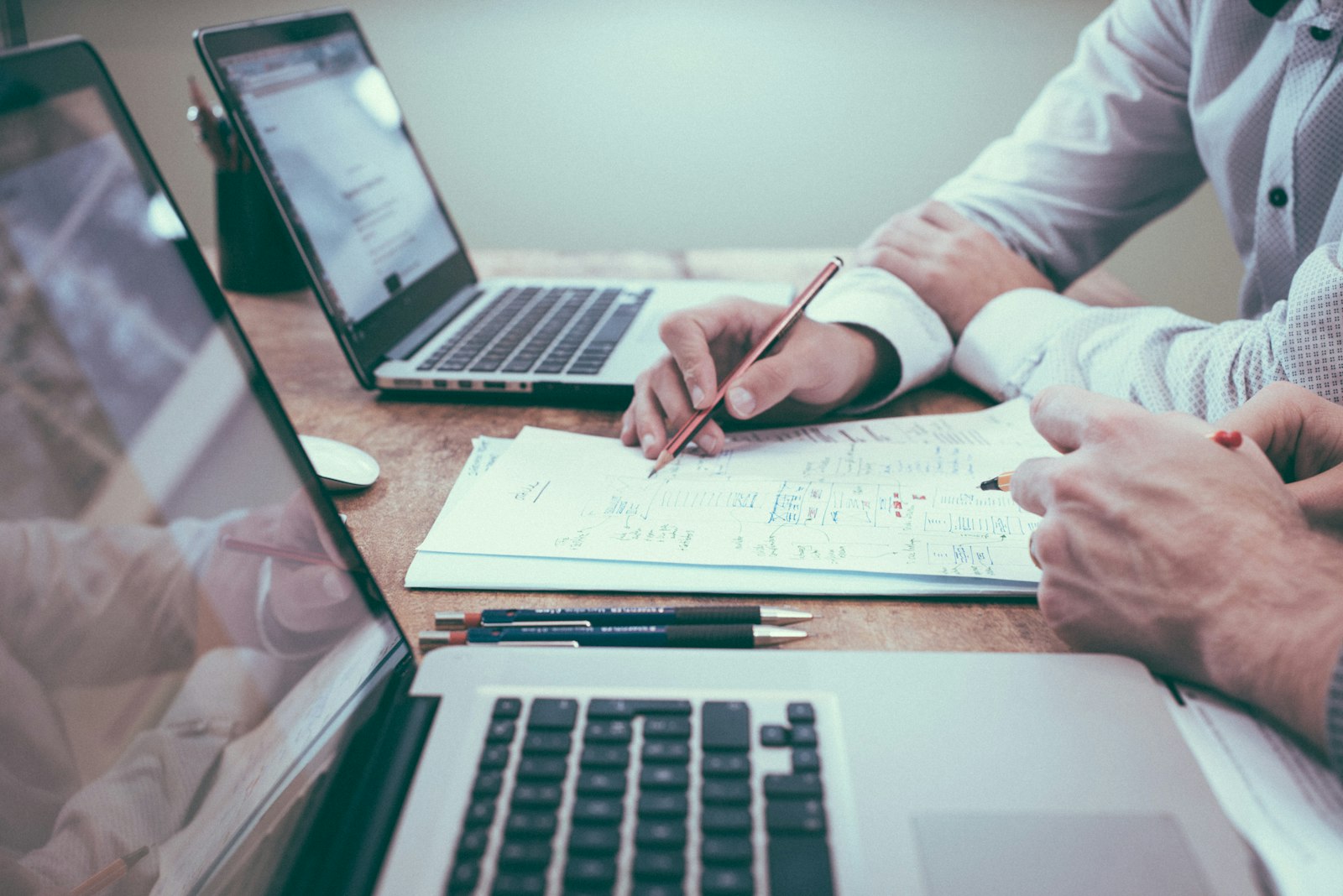 Strategic planning documents on a desk