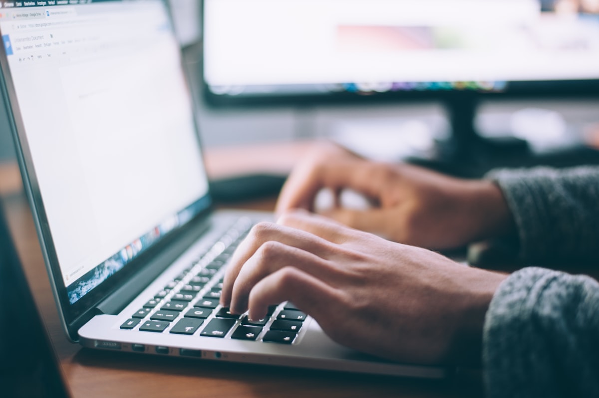 Web development on a laptop